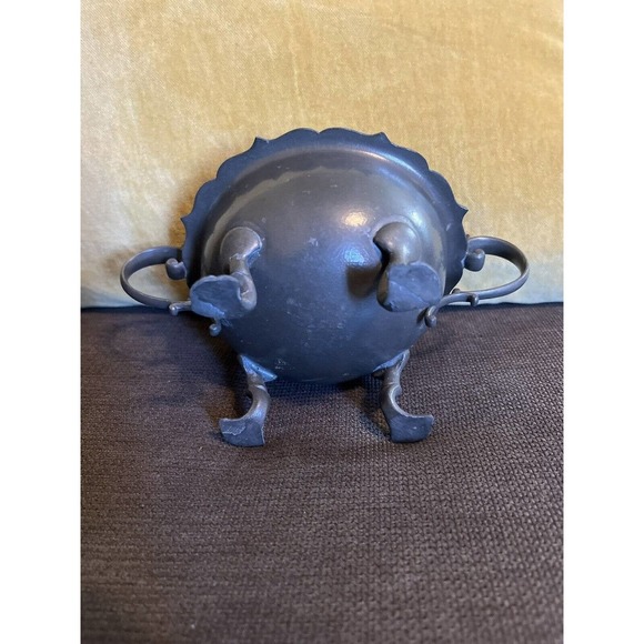 Early American Pewter Web Footed Sugar and Creamer Set Vintage - Picture 5 of 5